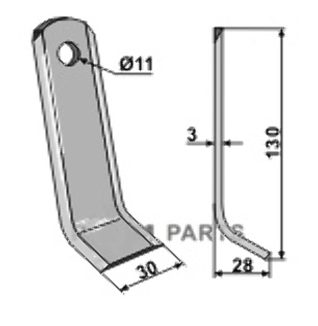 RDM Parts Y-klinge egnet til Kverneland MA6101080