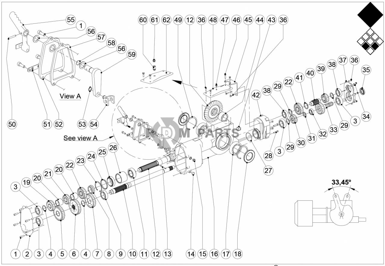 Replacement parts for VD7120 Transmissie