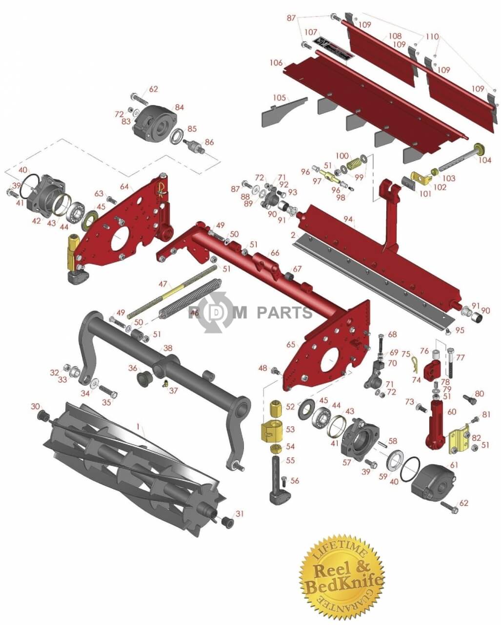 Replacement parts for RM 6500D & 6700D cutting unit Model 03857 03858 & 03859