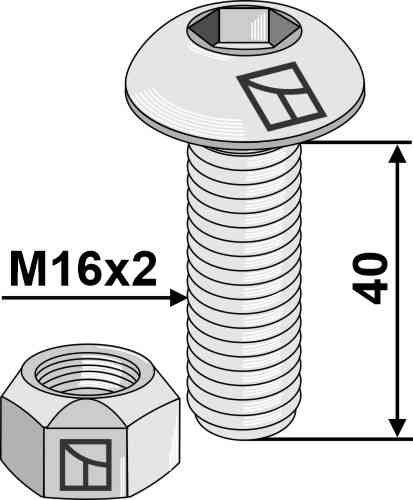 Hexagon socket bolt with self-locking nut