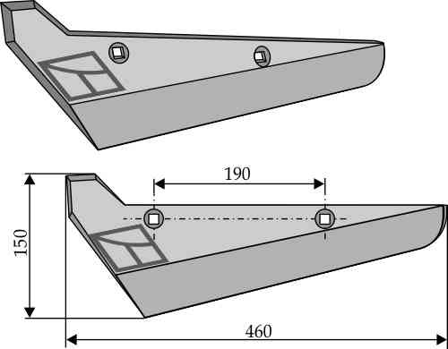 Schar für Rübenroder, linke Ausführung geeignet für Holmer L801