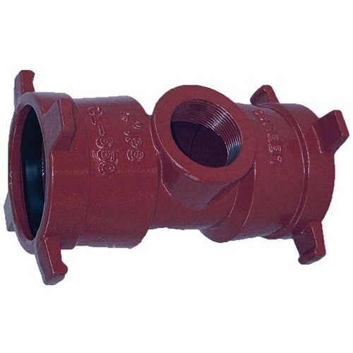 Leemco tapped tee - 2 x 1.5 service tee