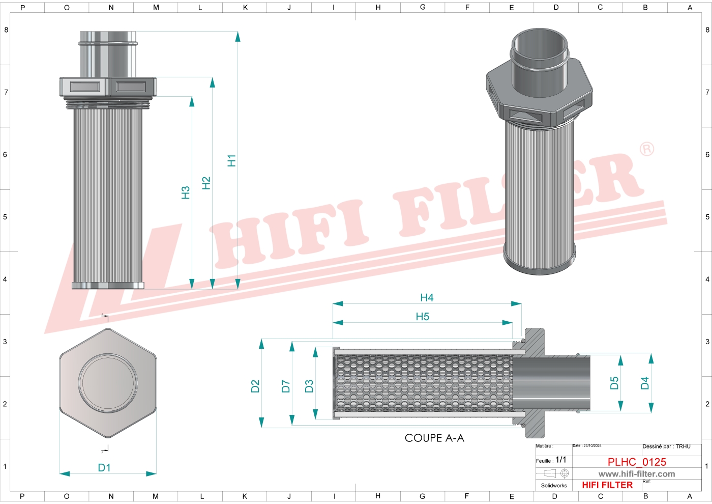 Hydraulic filter passend voor ikron hf43110077pg32mi060a01