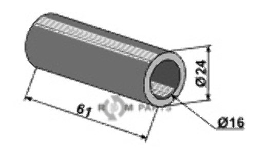 Distanzbuchse Ø24x61xØ16 63-rou-61