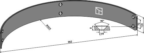 Guideboard 862mm 69-10-009