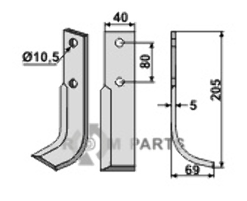 Blade, right model fitting for FM-Matras S