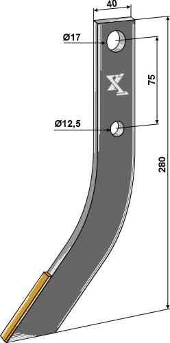 Row cutter hook - Hard metal fitting for AMAC 70.01.09.02