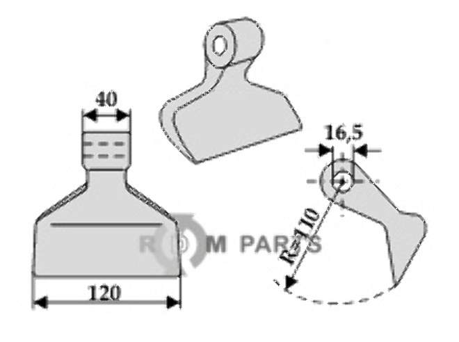 RDM Parts Hamerklepel passend voor Celli 704052