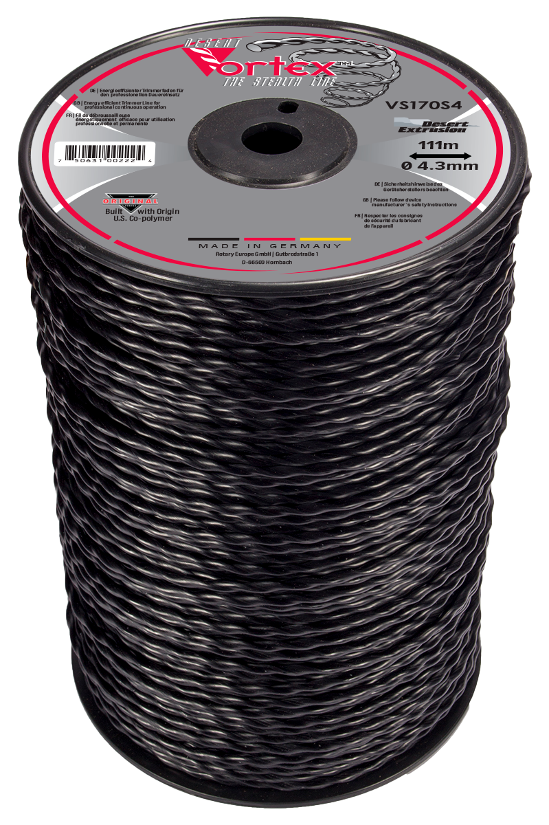 Trimmer line vortex™ spiral black large spool .170" / 4,3mm