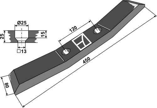 Bar-point share fitting for Lemken Labrador 3371686