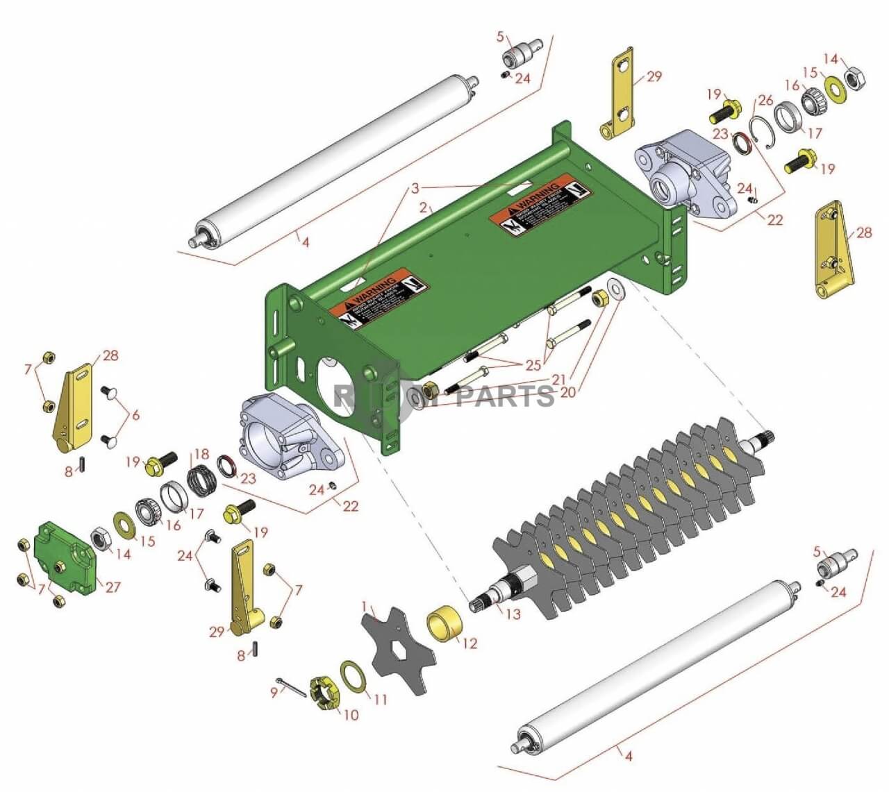 Replacement parts for John Deere 3215, 3215A & 3215B Heavy Verti-Cut Unit