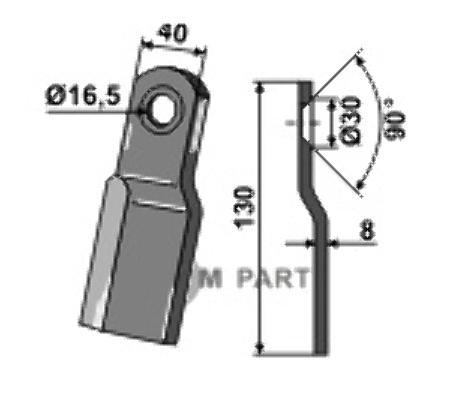 RDM Parts Overlapping chopping blade fitting for Röll 690617
