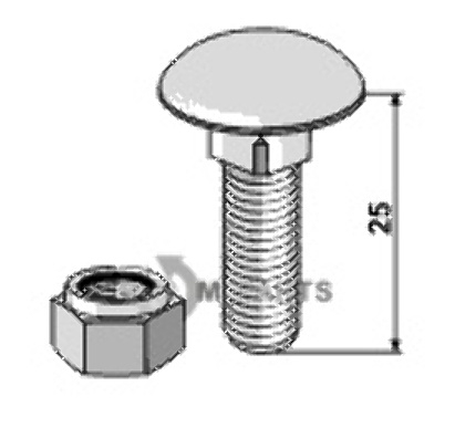 Slotbout met borgmoer m10 x 1,5 x25- 8.8 51-1037