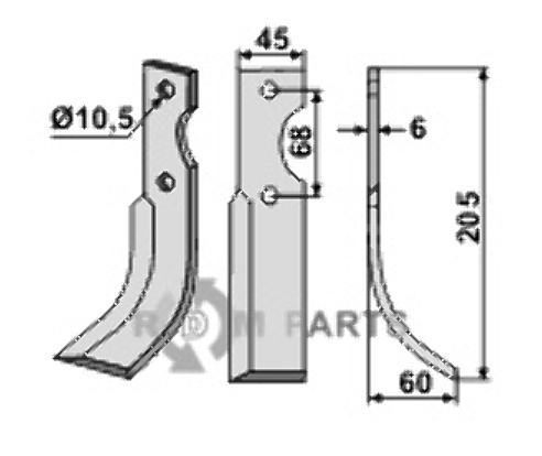 Fräsmesser, rechte Ausführung geeignet für Benassi S.300 (18-6) - 6CM010