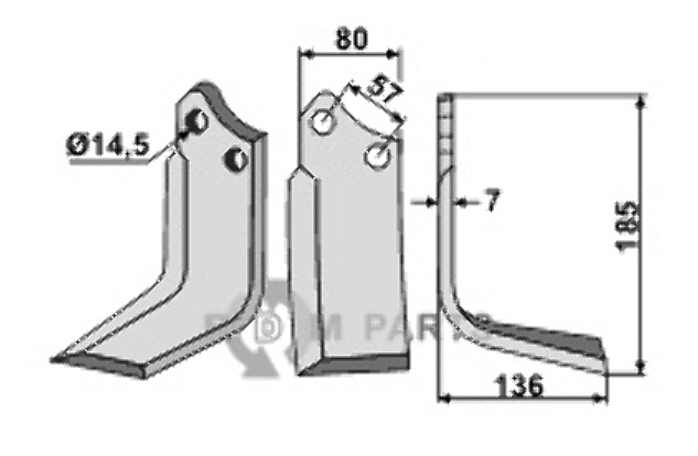 Blade, right model fitting for Muratori 120127