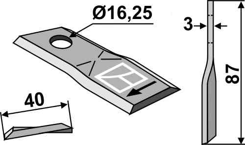 Rotary mower blade fitting for Kuhn 56151100