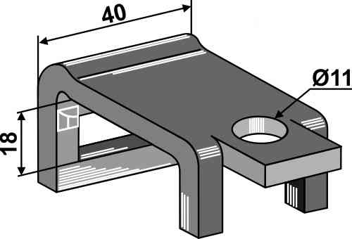 Houder voor tand 25 x 8