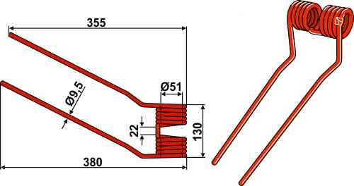 Snelhooiertand - uitvoering rechts passend voor Niemeyer 600.062 Snelhooiertand - uitvoering rechts passend voor Niemeyer 600.062