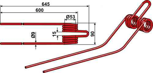 Hay tine fitting for Fransgard 52218