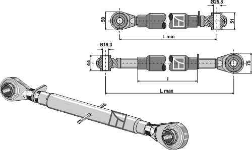 Oberlenker M 30 x 3,5 Standard