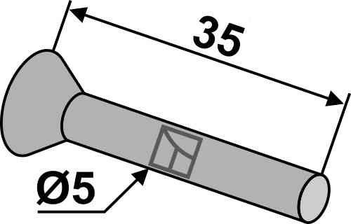 Countersunk rivet for metal seed shares