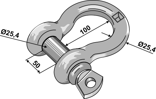 Standard curved shackles 25,4mm  galvanized