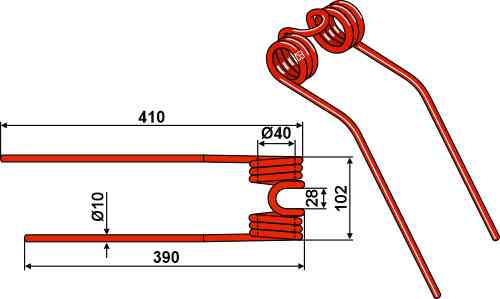 Hay tine fitting for Claas 9024832