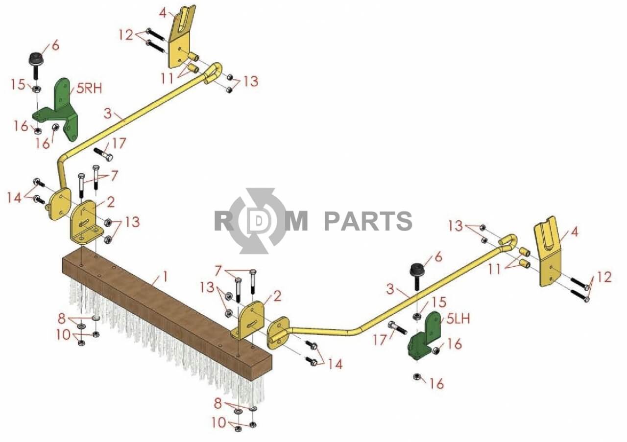 Replacement parts for John Deere 220 & 220A Greens Mower Brush Kit