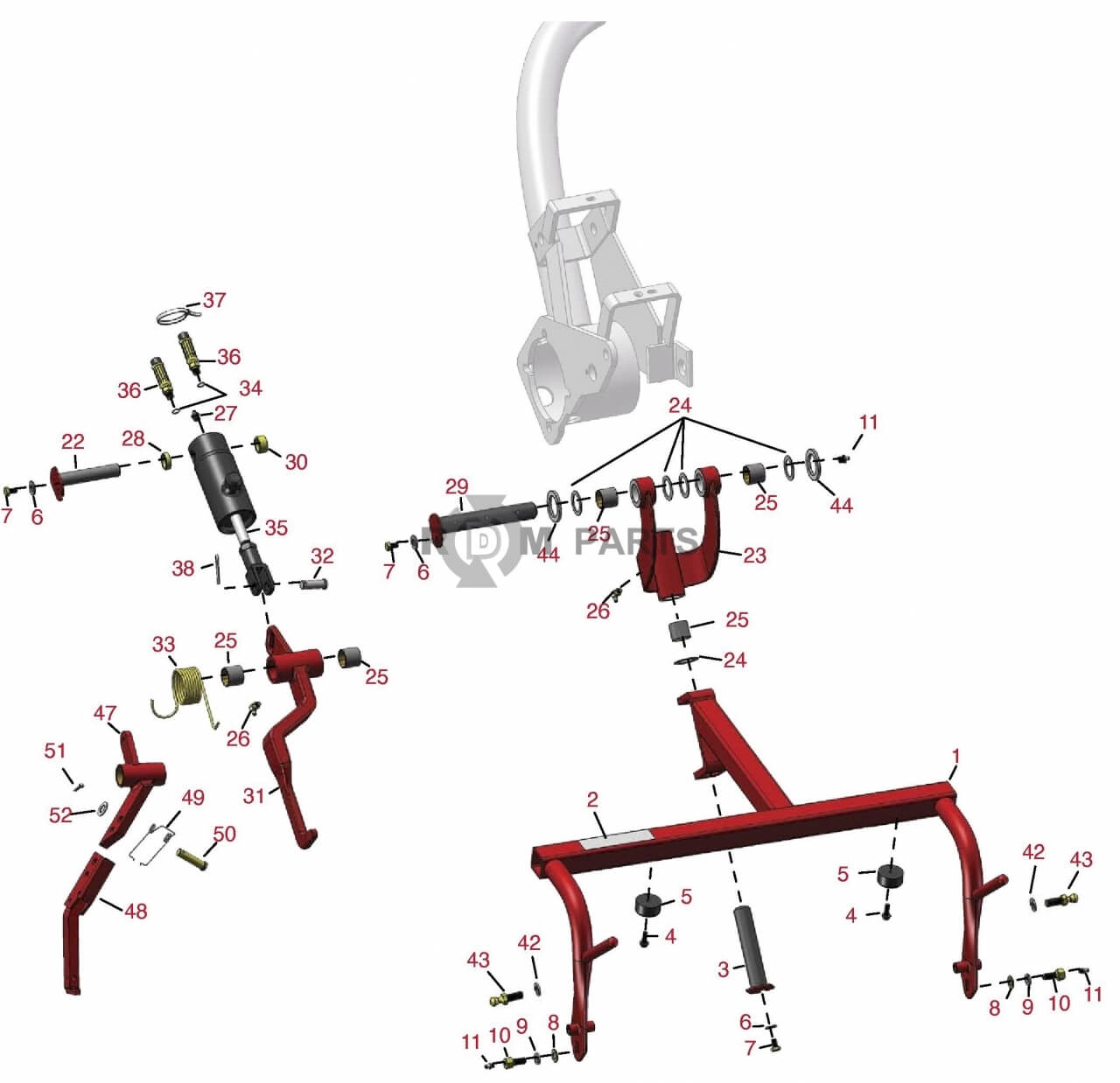 Replacement parts for Toro 3100 RH pull frame