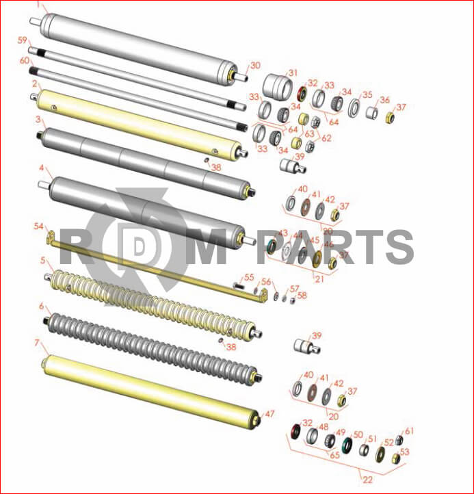 Replacement parts for Jacobsen LF-3407 Rear rollers