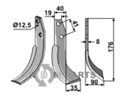 Fräsmesser, rechte Ausführung geeignet für Bertolini BM12 - 412