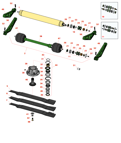 John Deere 9009a rotorklippere rotary cutting unit