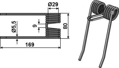 Hay tine fitting for Feraboli B018P0003