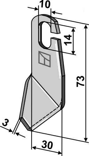 RDM Parts Flügelmesser geschliffen - rechte Ausführung geeignet für Amazone 994123
