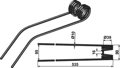 Hay tine fitting for Fransgard 51218