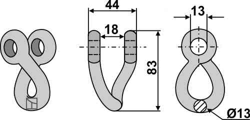 Twisted shackle 63-hem-92