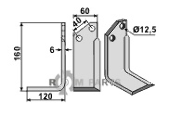 Blade, left model fitting for Tortella 2985556