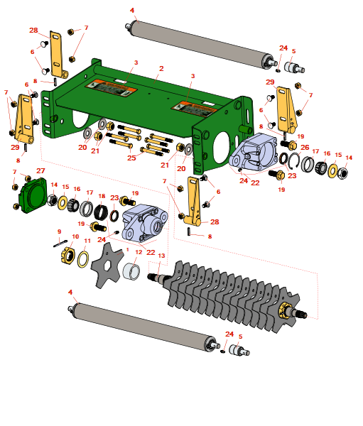 John Deere 3235b spindelmäher heavy verti-cut unit