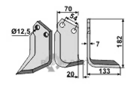 Blade, right model fitting for Pegoraro 2191