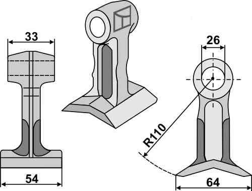 RDM Parts Hamerklepel passend voor Kuhn A5408160 - A5448440