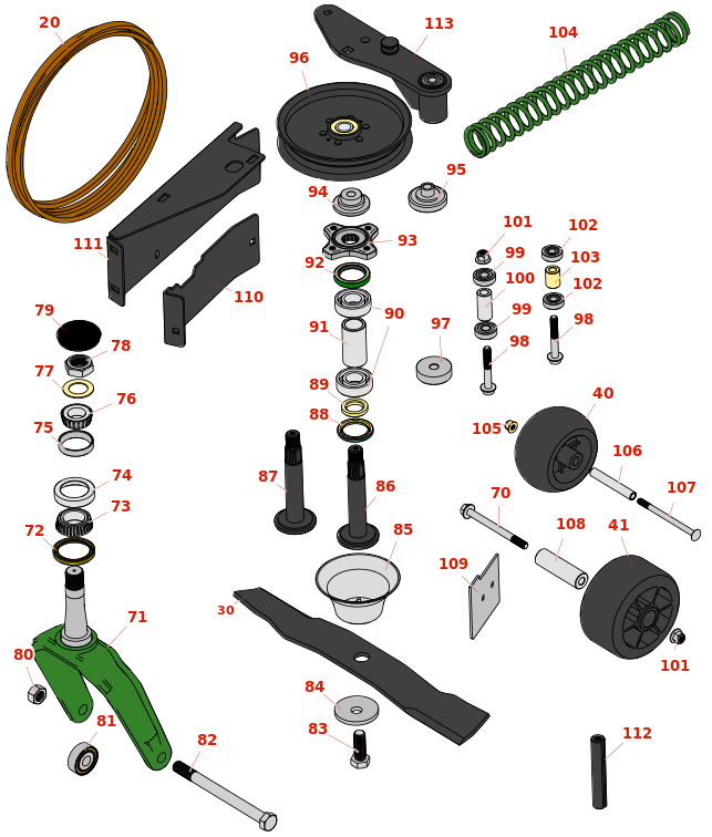 John Deere Z930R ZTrak Zero-Turn Mower Deck Parts