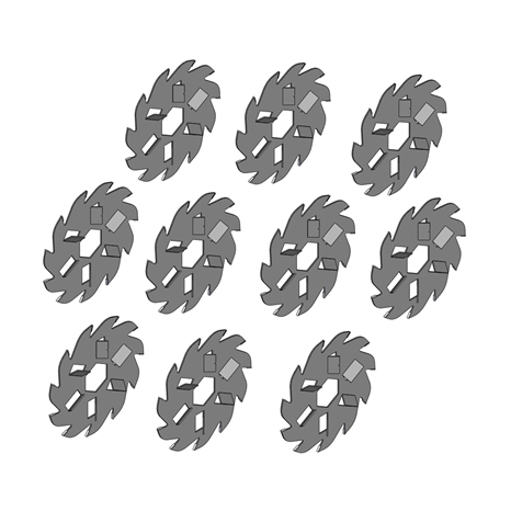 Verti-cut blade kit - 2mm carbide tipped