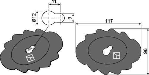 Voermengwagenmes - hardmetaaloplassing passend voor Storti 16800139