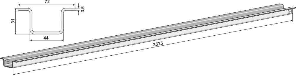 Safety rail for chain fitting for Krone 201 008 1