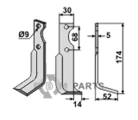 Blade, right model fitting for Barbieri 18062