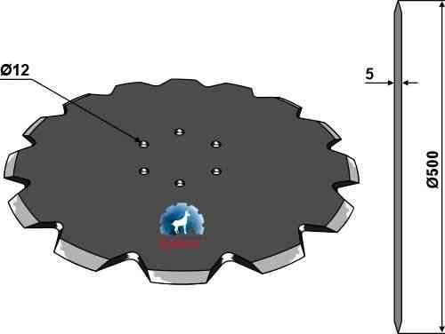 Coulter Ø500x5 fitting for Kuhn 110029