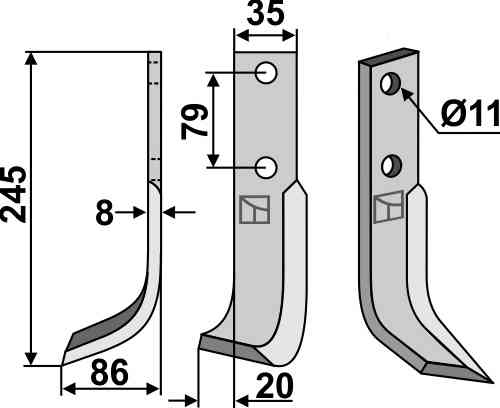 Blade, left model fitting for Pasquali AX 20/21 (599)