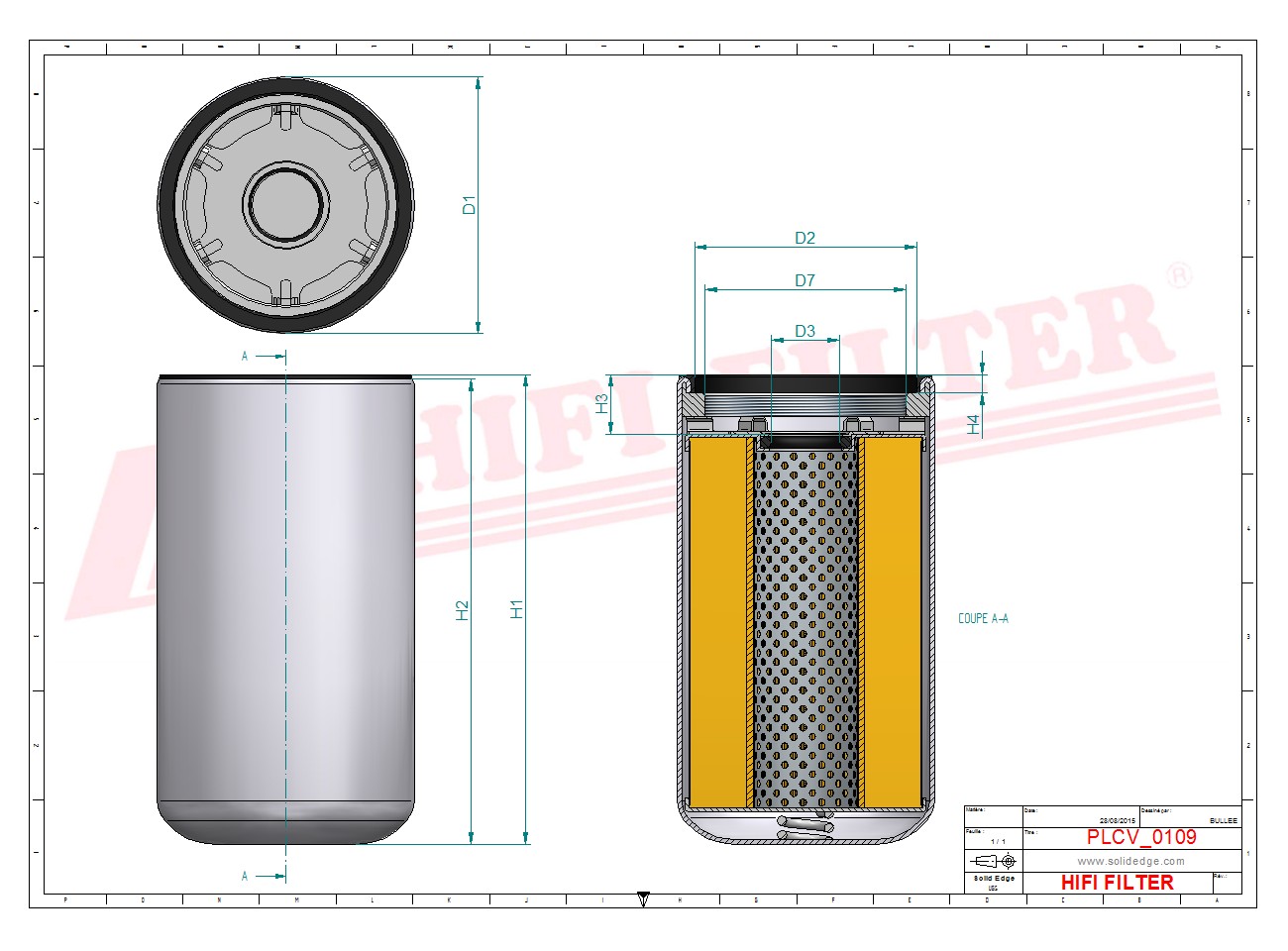Fuel filter passend voor cummins 3687820