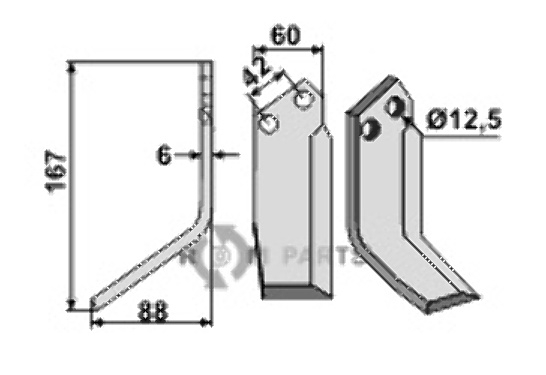 Blade, left model fitting for Pasquali NF 557 - 500094