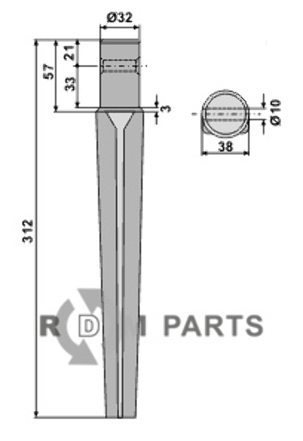 Tine for rotary harrows